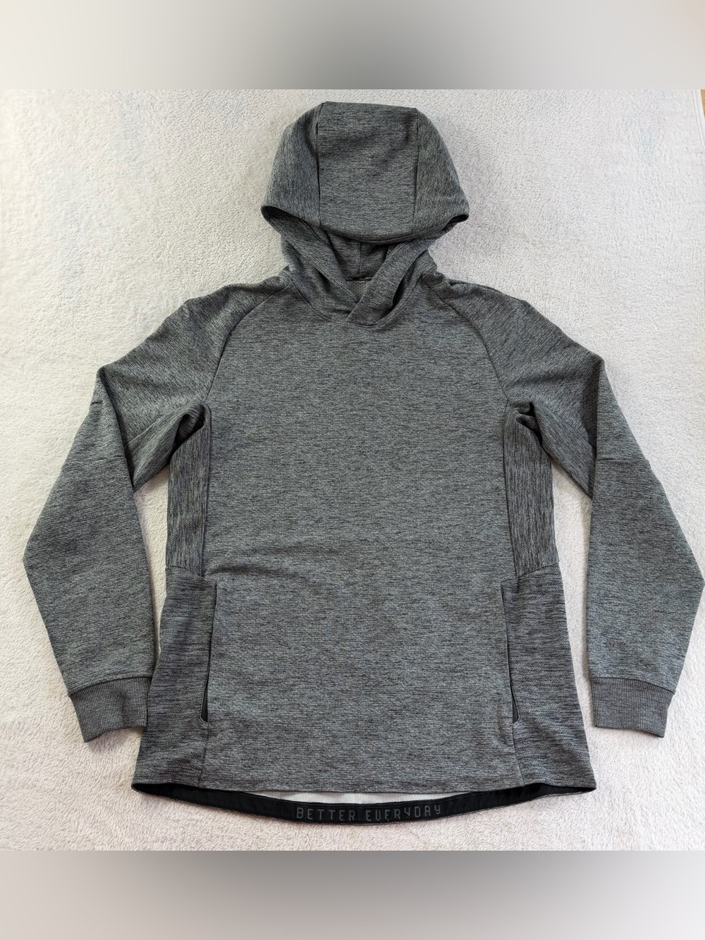Lululemon Textured Tech Hoodie Men M Gray Training Running